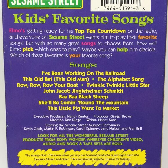 Vtg Set 4 VHS Tapes Sesame Street Favorite Songs Guessing Game 25 Years Count - Picture 4 of 11